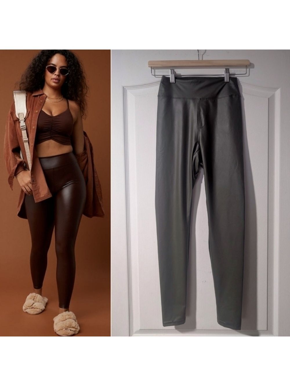 OFFLINE by Aerie | Real Luxe Faux Leather Legging In Green